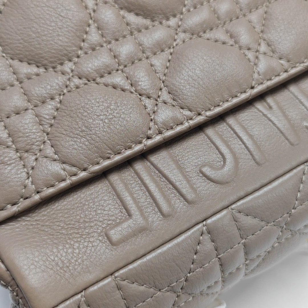 Dior Caro Medium Cannage Calfskin Gray