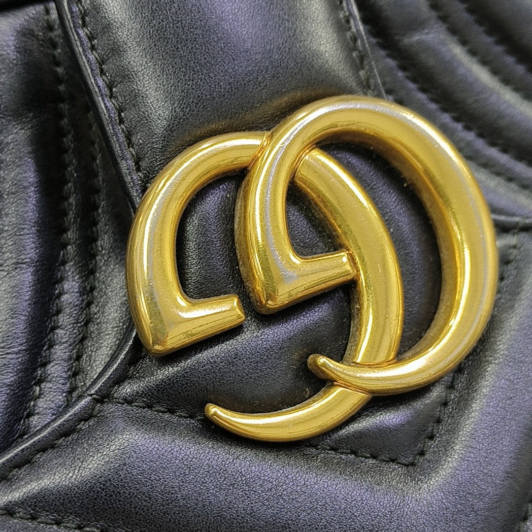GG Marmont Medium Quilted Calfskin Black