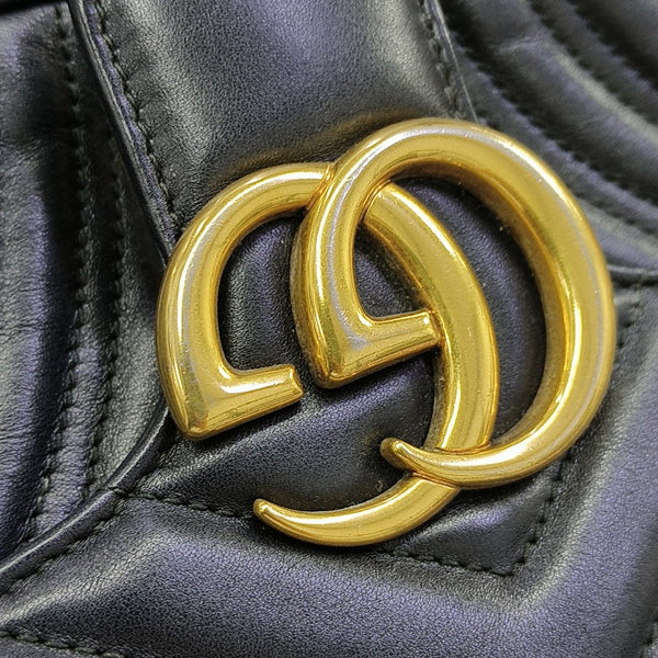 GG Marmont Medium Quilted Calfskin Black