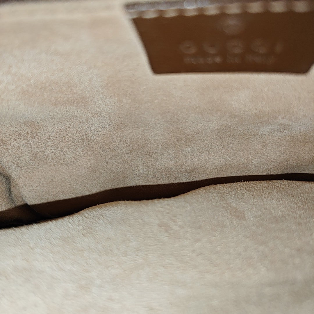 Horsebit 1955 Medium Monogram Coated Canvas Beige