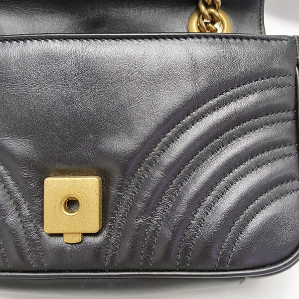 GG Marmont Small Quilted Calfskin Black
