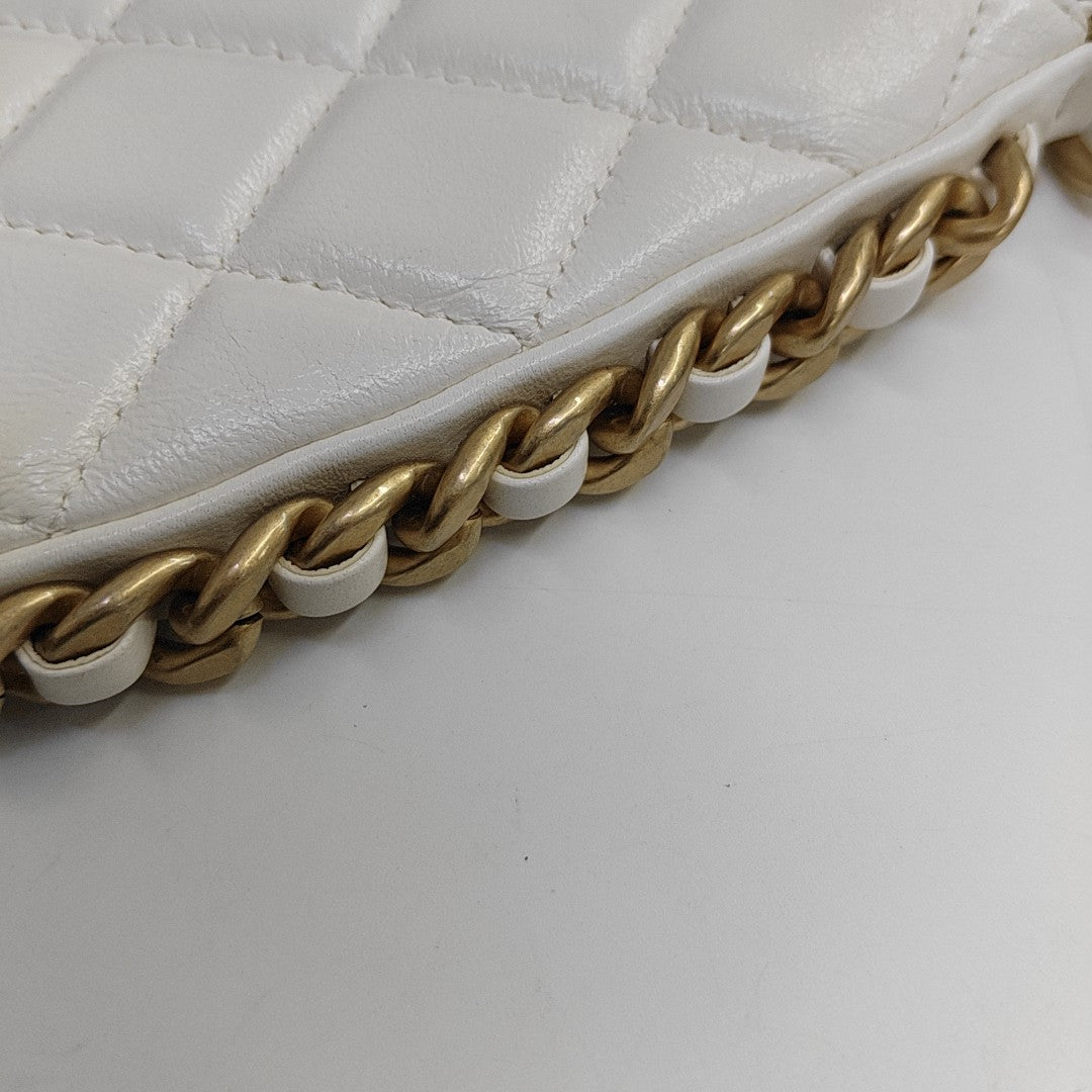HOBO Small Quilted Lambskin White