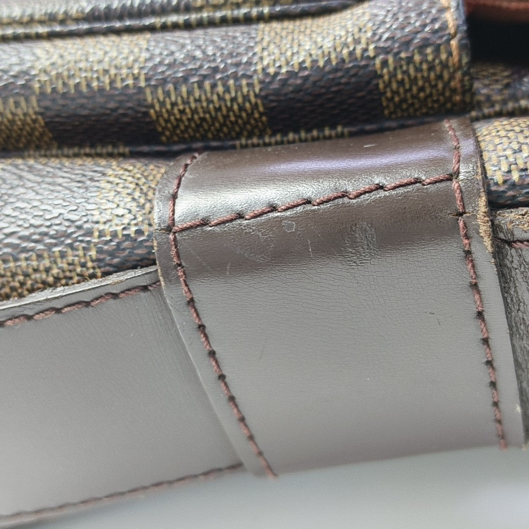 NAVIGLIO Damier Ebene Coated Canvas Brown