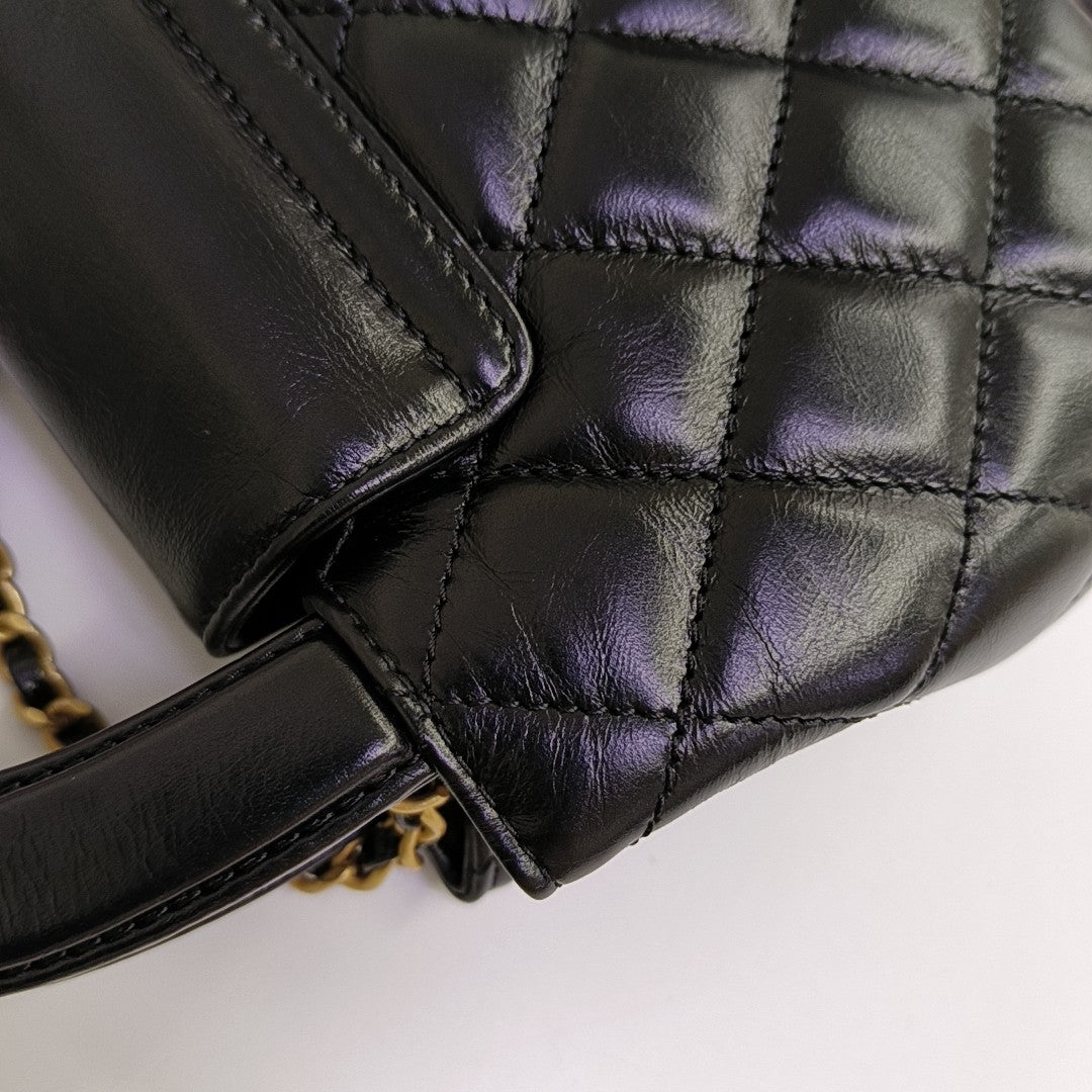 KELLY Mini Quilted Calfskin Black