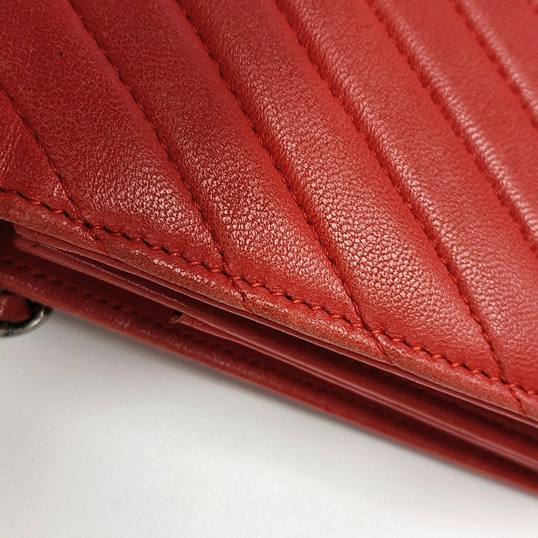 WOC Quilted Lambskin Red