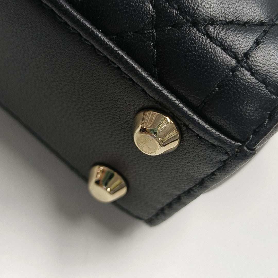 Lady Dior Super Mini Cannage Lambskin Black