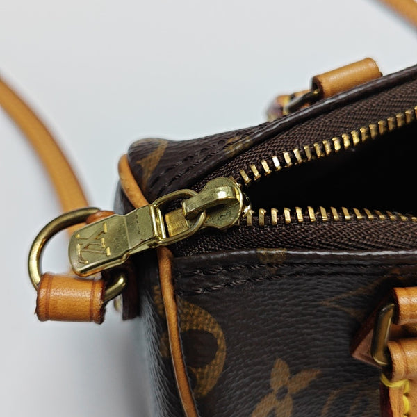 SPEEDY Nano Monogram Coated Canvas Brown