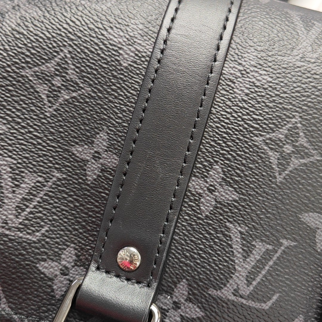 KEEPALL 25 Monogram Coated Canvas Black