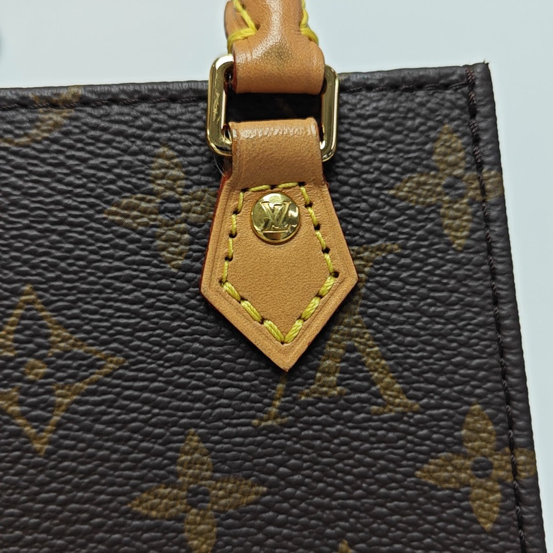 SAC PLAT Mini Monogram Coated Canvas Brown