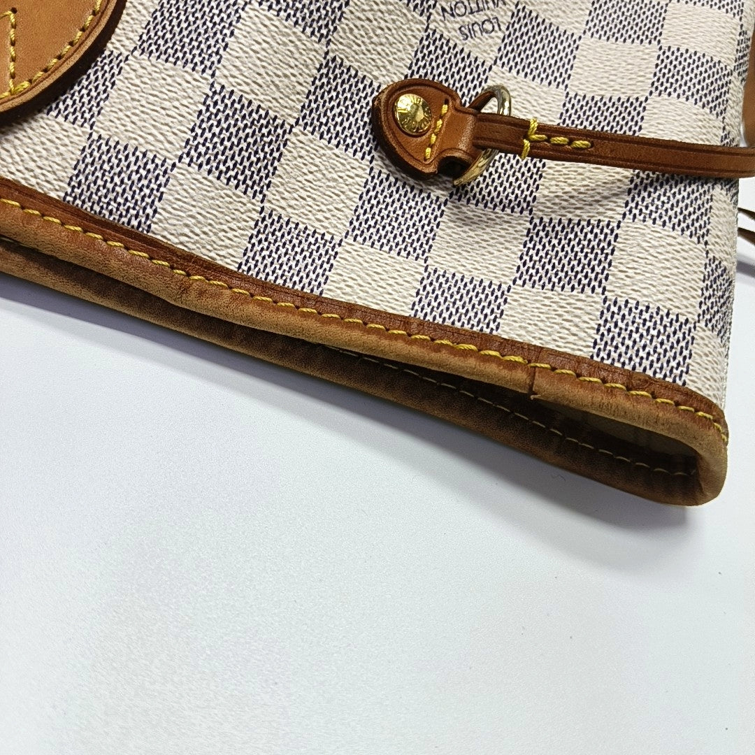 NEVERFULL MM Damier Azur Coated Canvas White