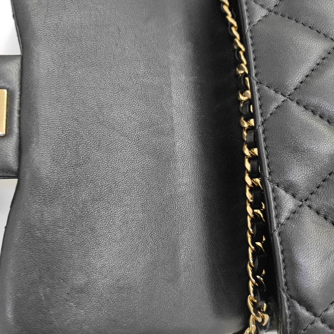 Quilted Lambskin Shoulder Bag Mini Black