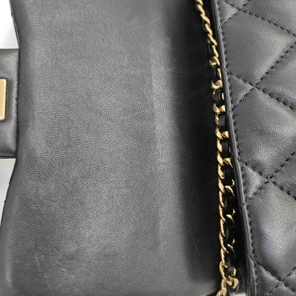 Quilted Lambskin Shoulder Bag Mini Black