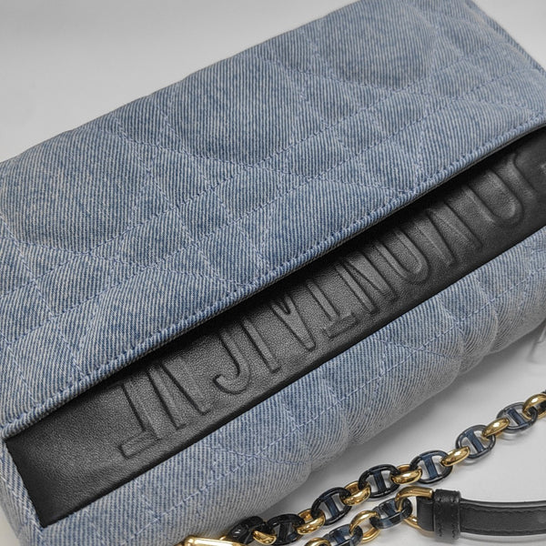 Dior Caro Medium Quilted Denim Blue