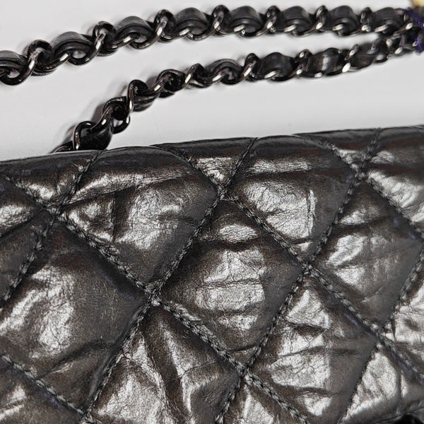 Quilted Calfskin Shoulder Bag Gray