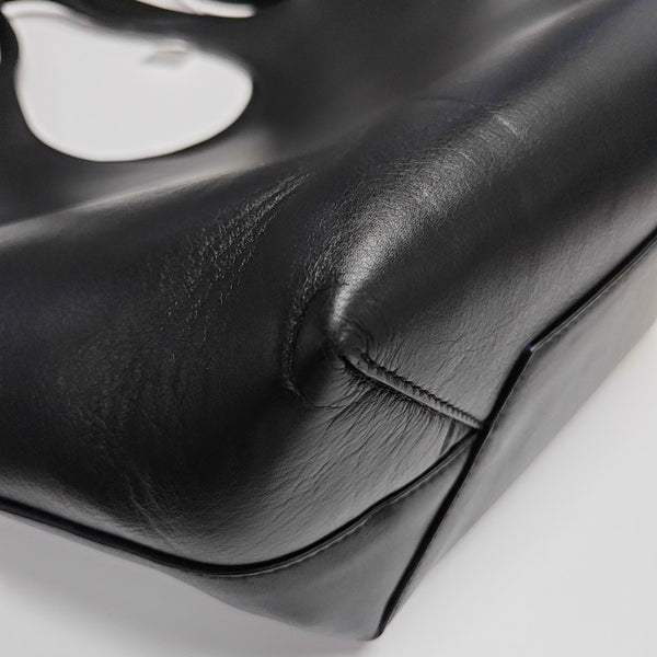 Calfskin Top Handle Bag Black