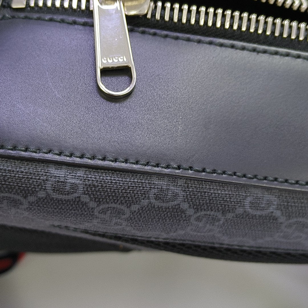Monogram Coated Canvas Backpack Black