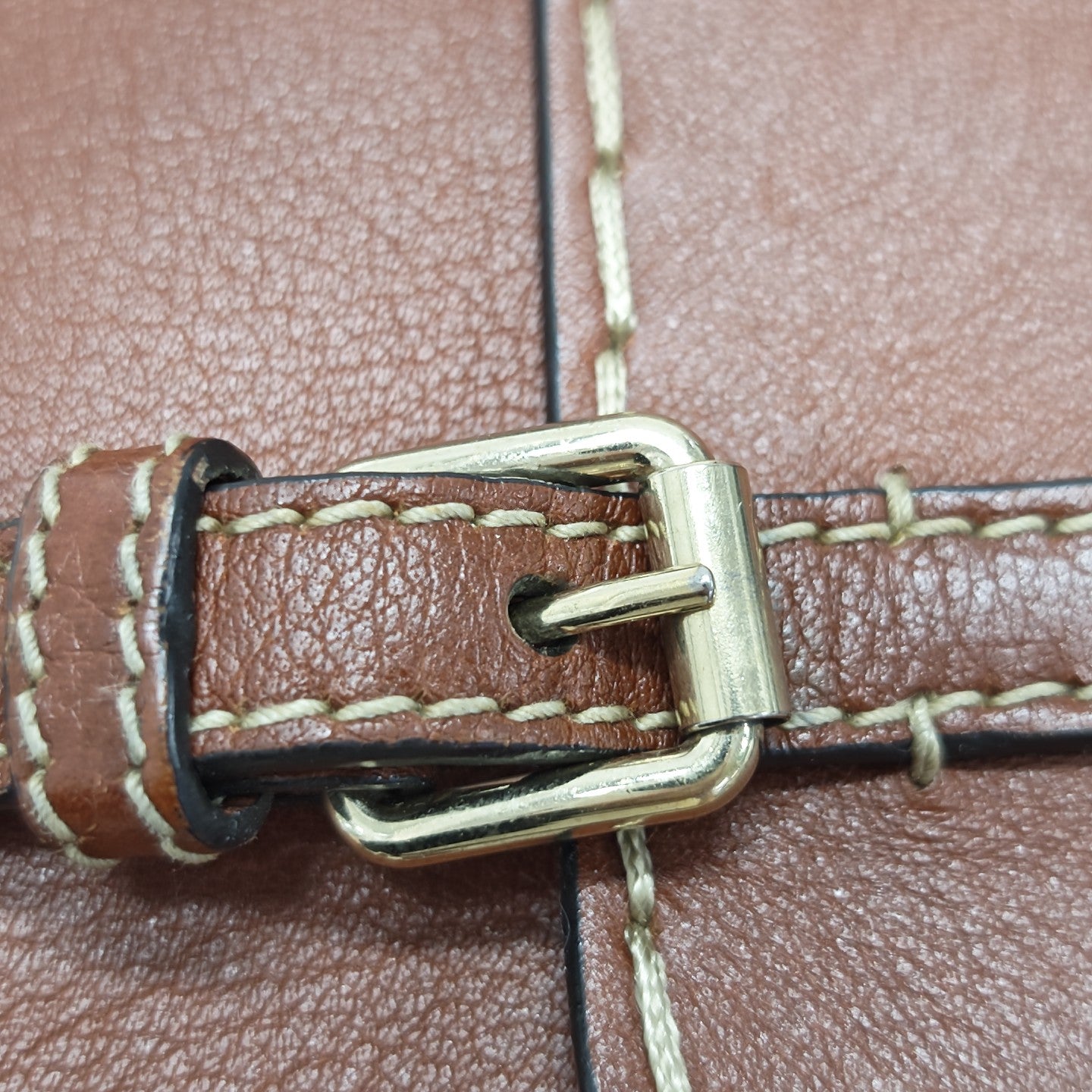 Fabric Top Handle Bag Brown
