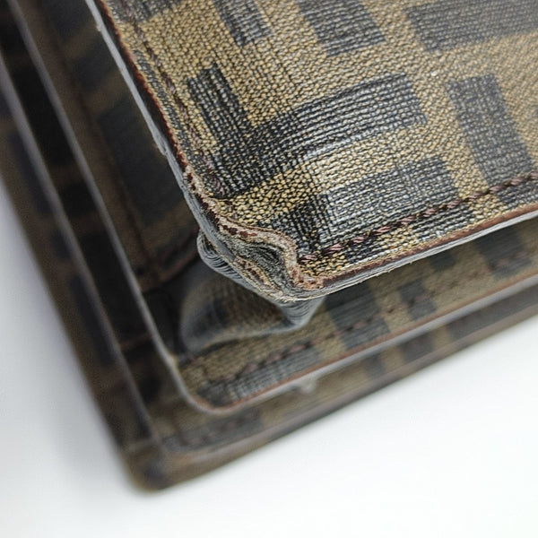 Coated Canvas Top Handle Bag Brown