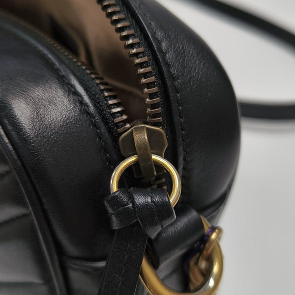GG Marmont Mini Quilted Calfskin Black