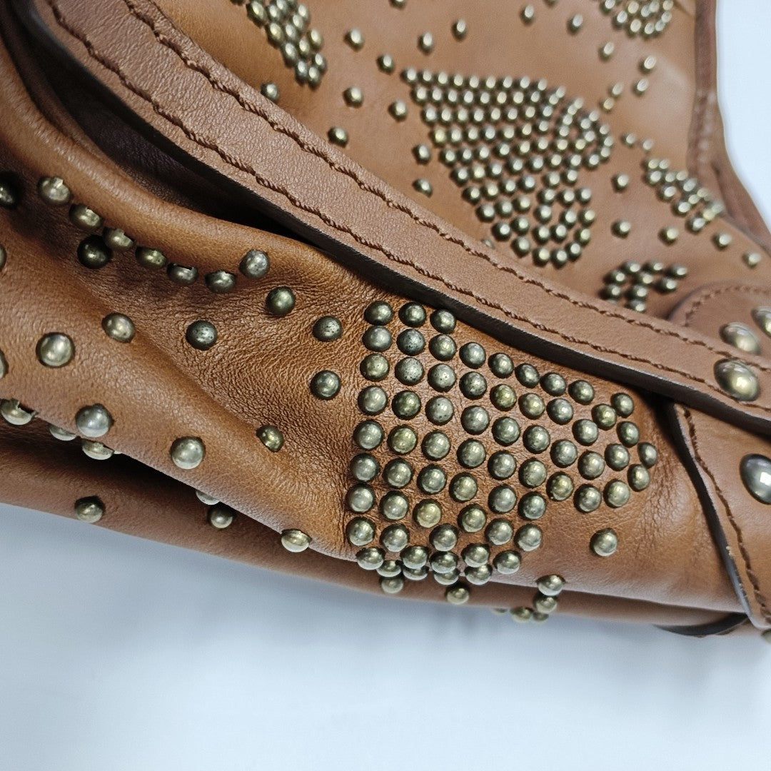 Calfskin Top Handle Bag Brown
