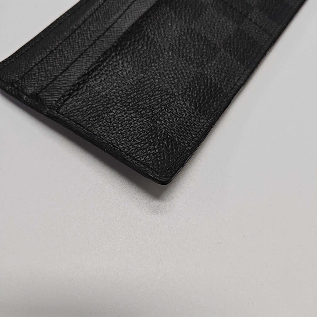 DAMIER EBENE MM Damier Graphite Coated Canvas Gray Wallet