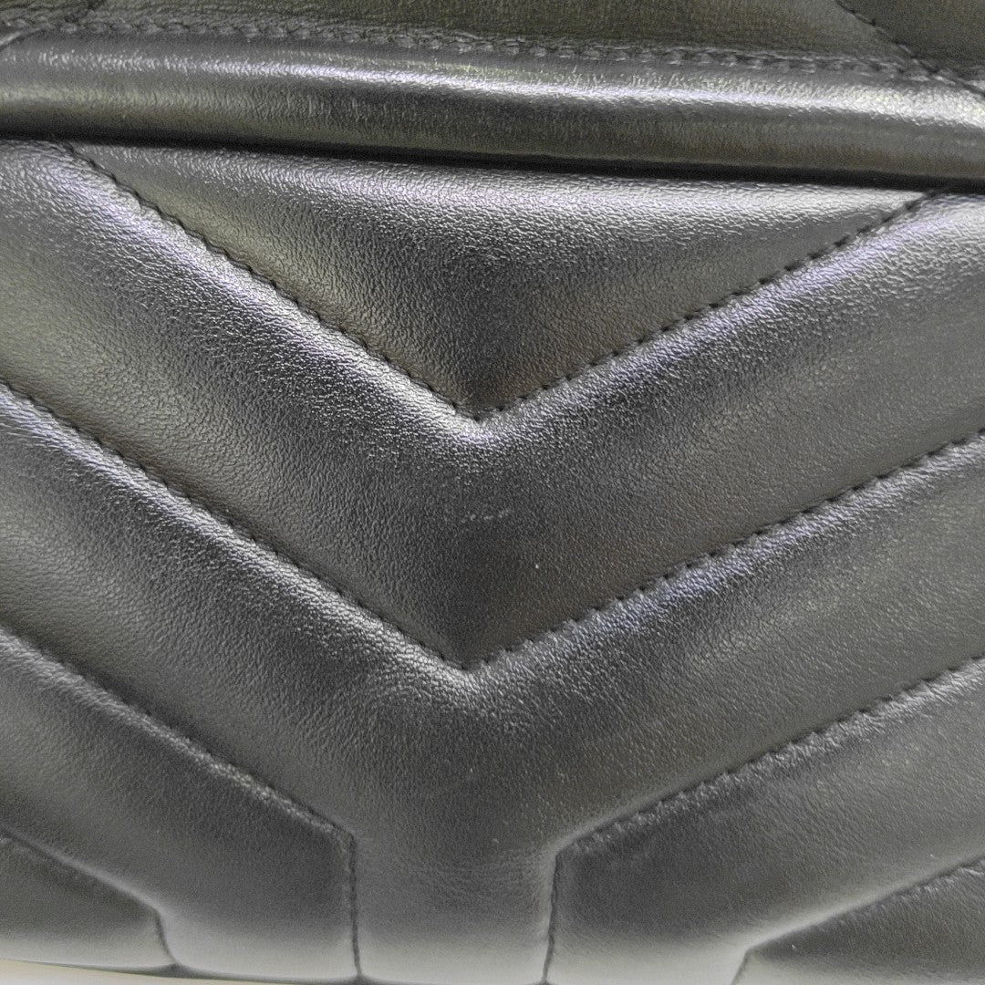 LOULOU Extra Small Chevron Calfskin Black