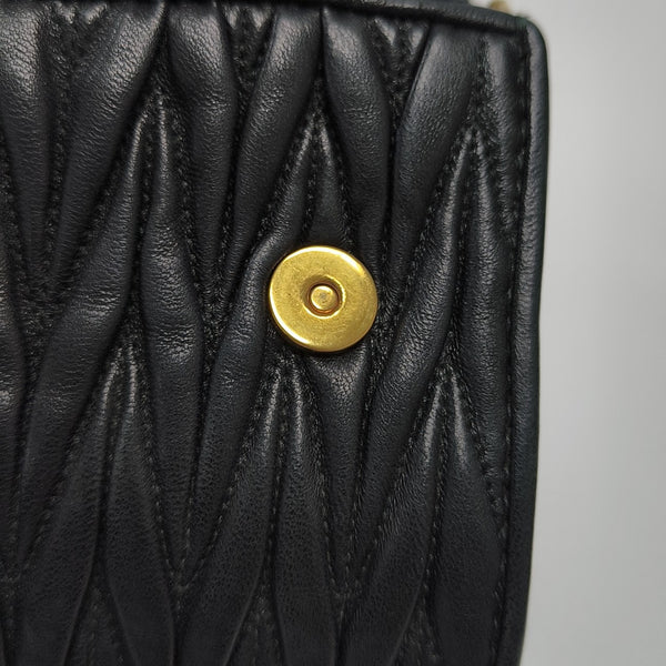 Matelassé Quilted Lambskin Black