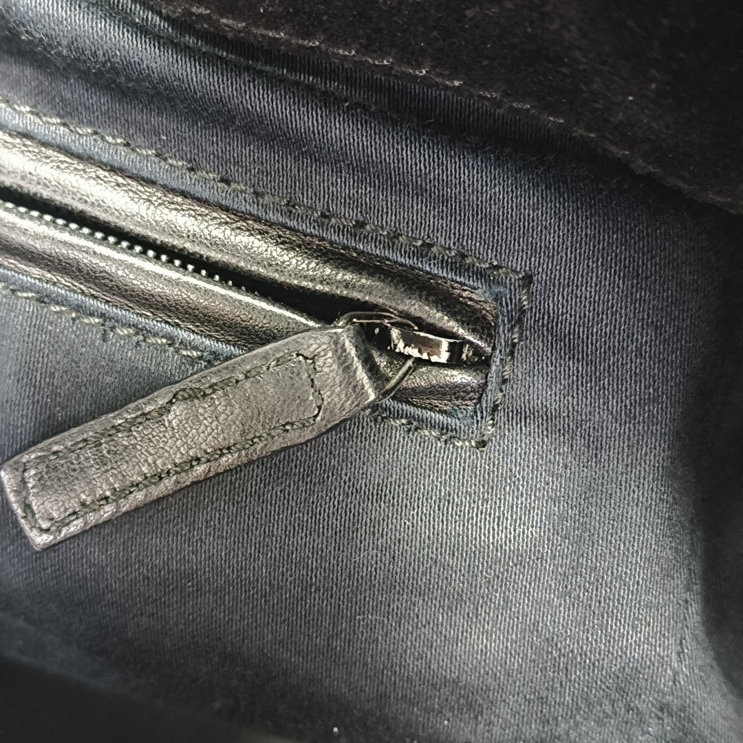 Patent Leather Top Handle Bag Black
