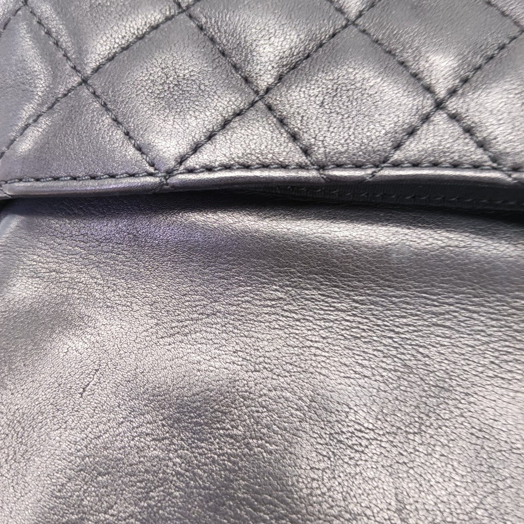 Quilted Calfskin Backpack Black