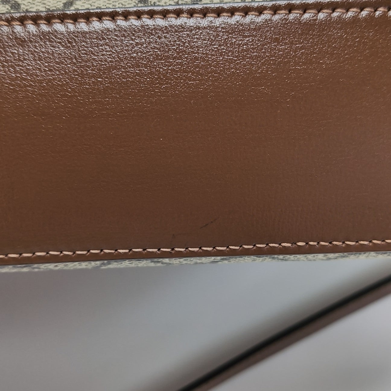 Horsebit 1955 Small Coated Canvas Beige