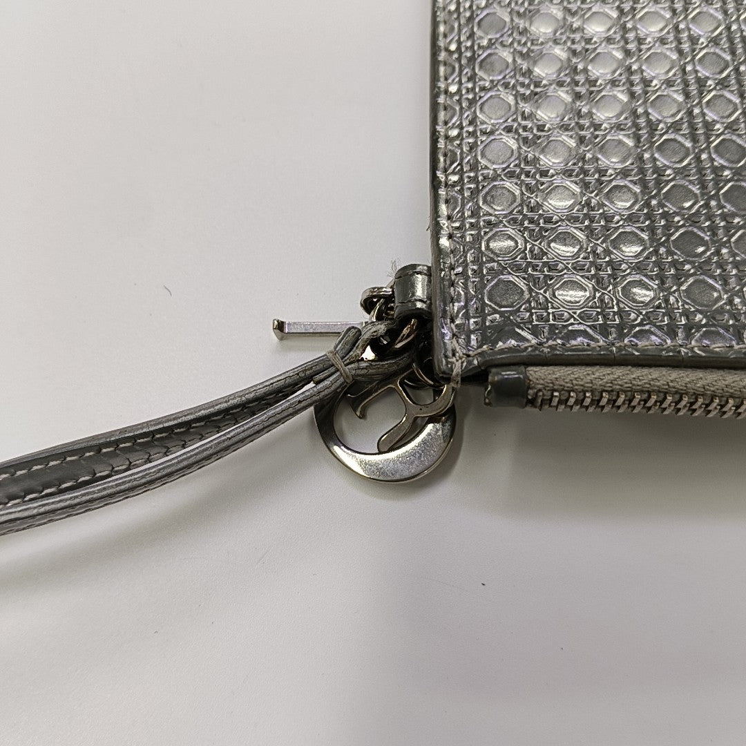 Patent Leather Clutch Silver