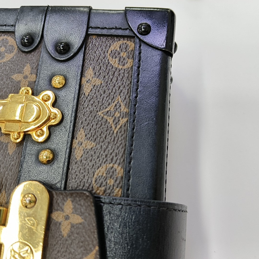 PETITE MALLE Monogram Coated Canvas Brown