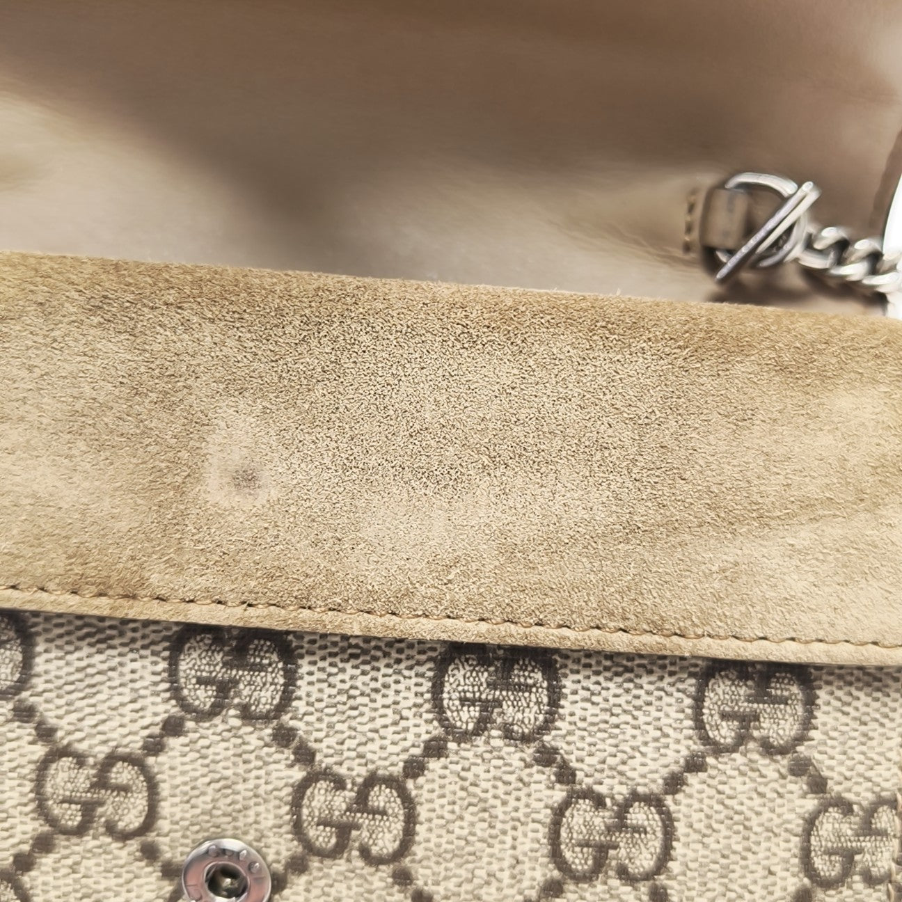 Dionysus Super Mini Monogram Coated Canvas Beige