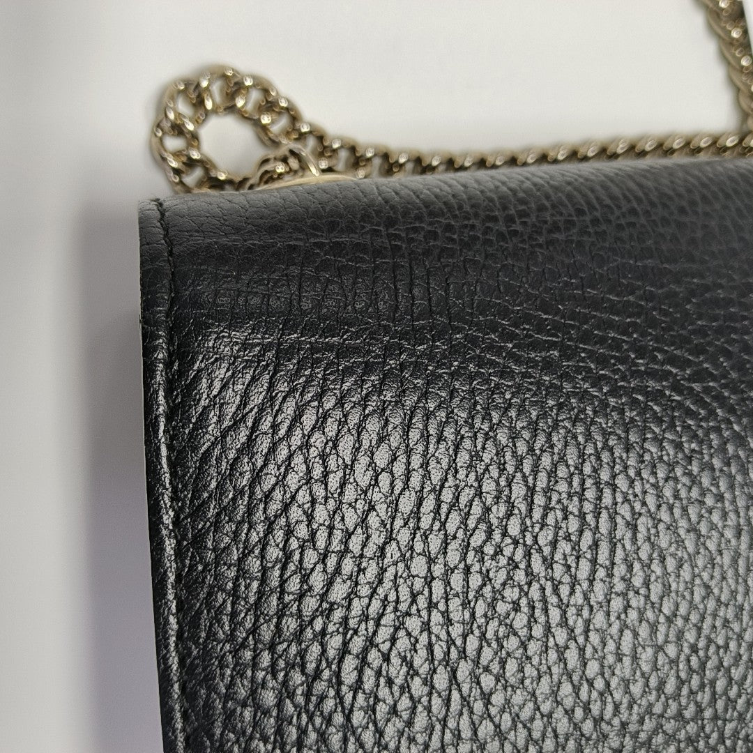 Interlocking G Small Calfskin Black