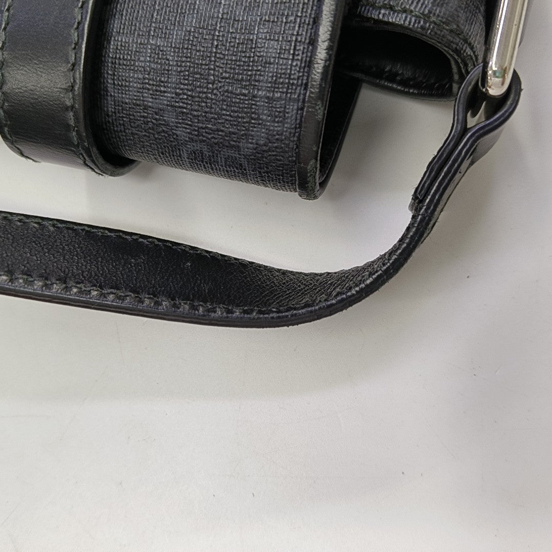 Monogram Coated Canvas Shoulder Bag Black