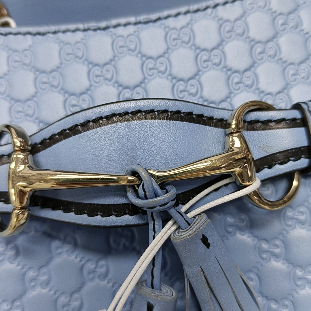 Emily Chain Mini Monogram Calfskin Blue