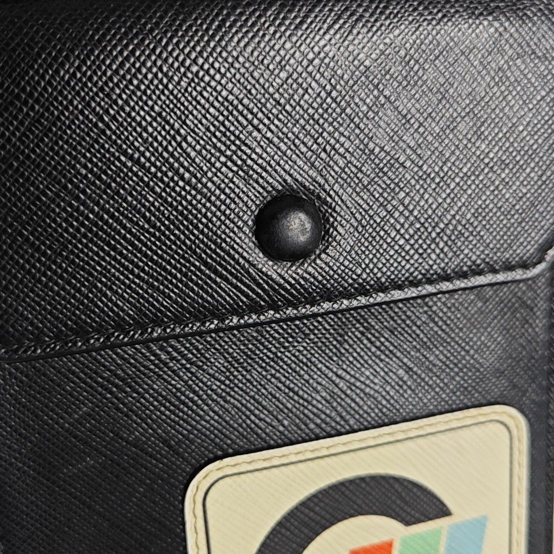 Saffiano Calfskin Shoulder Bag Black