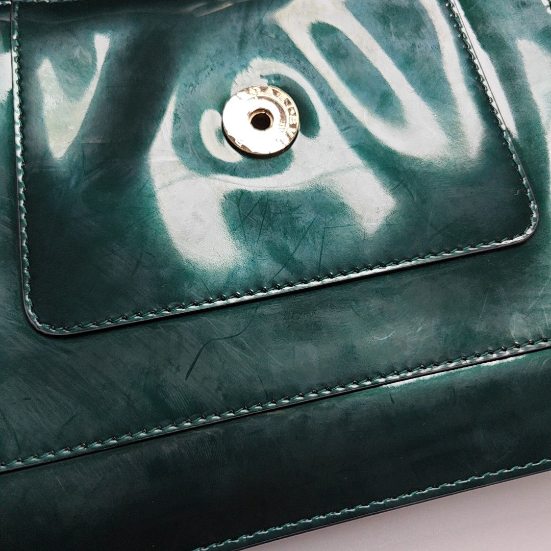 SERPENTI FOREVER Quilted Patent Leather Green