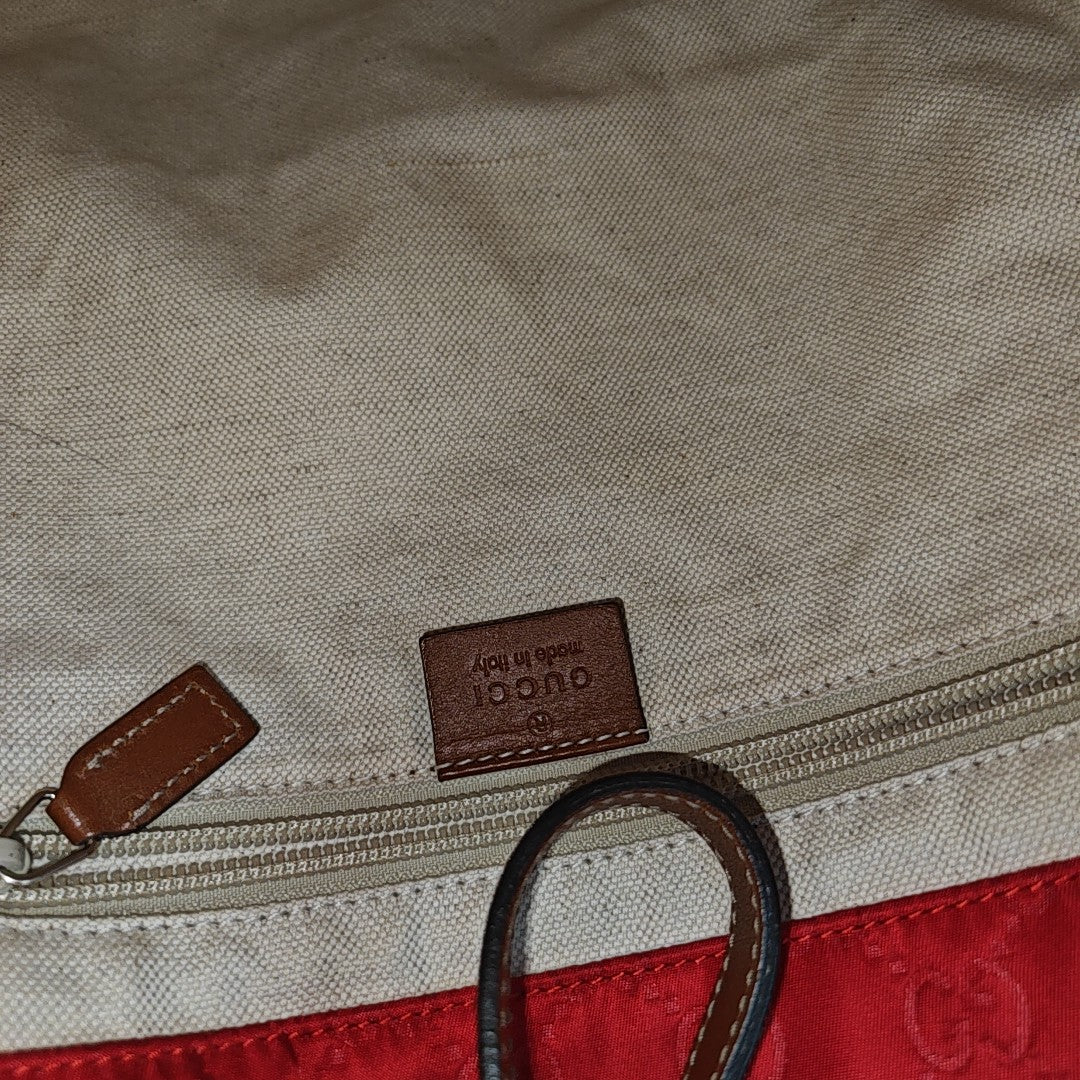 Monogram Nylon Tote Bag Red
