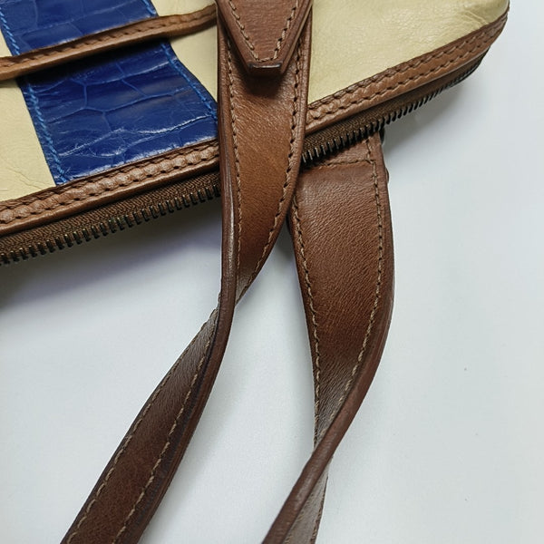Calfskin Top Handle Bag Beige
