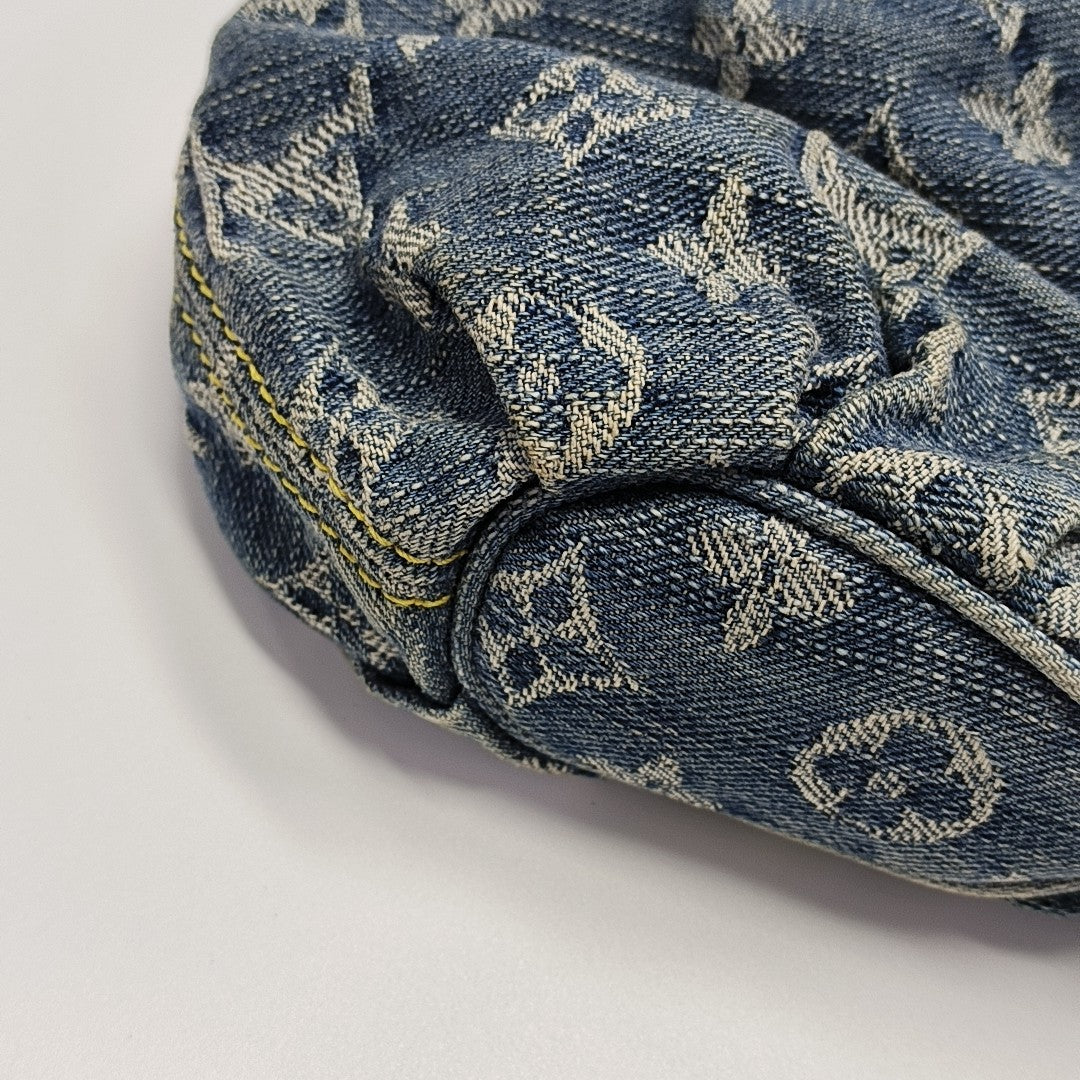 PLEATY Monogram Denim Blue