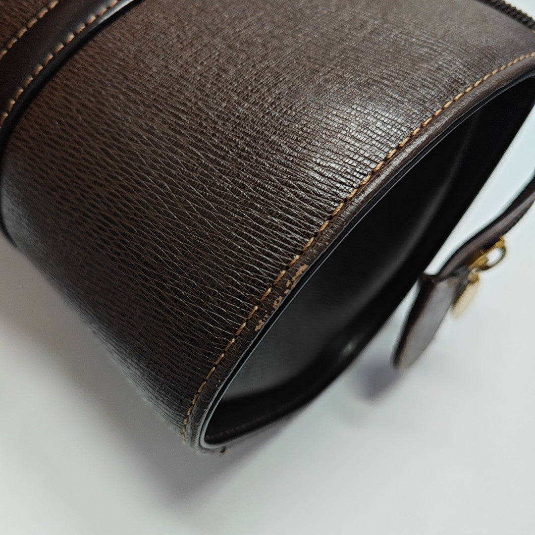 Calfskin Top Handle Bag Brown