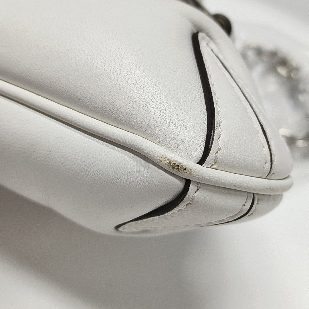 Horsebit Chain Small Lambskin White
