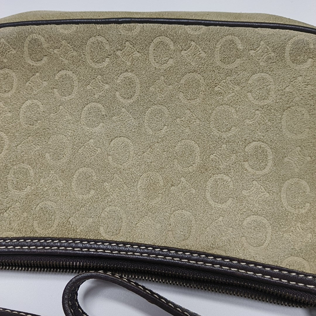 Suede Top Handle Bag Beige