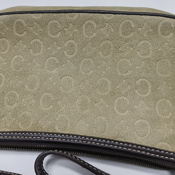 Suede Top Handle Bag Beige