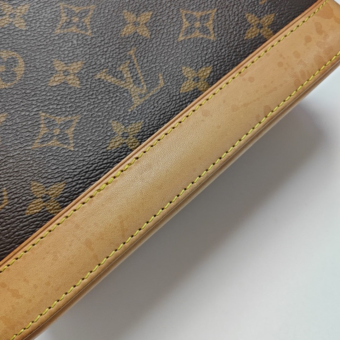 ALMA BB Monogram Coated Canvas Brown