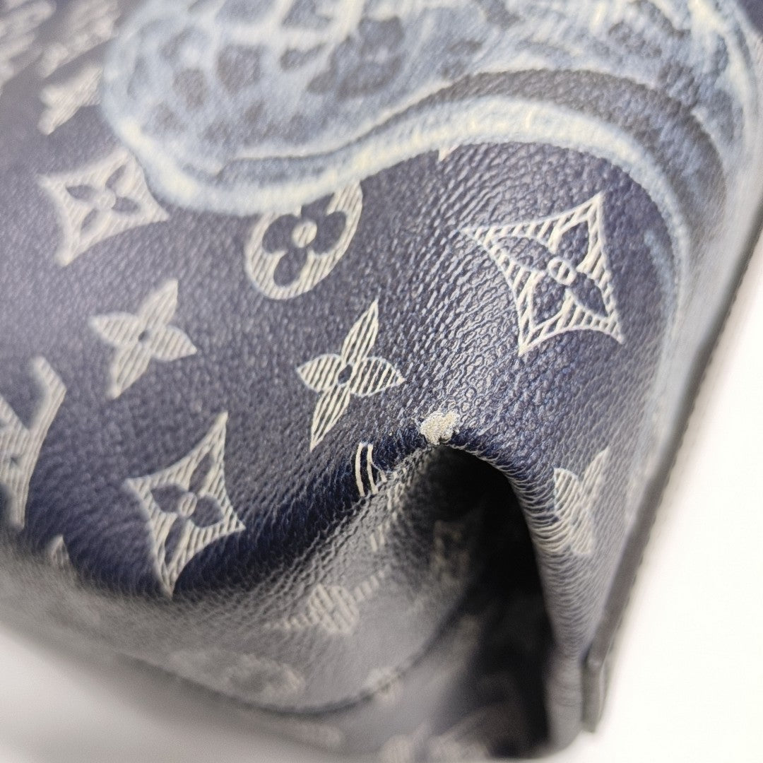 Monogram Coated Canvas Tote Bag Blue