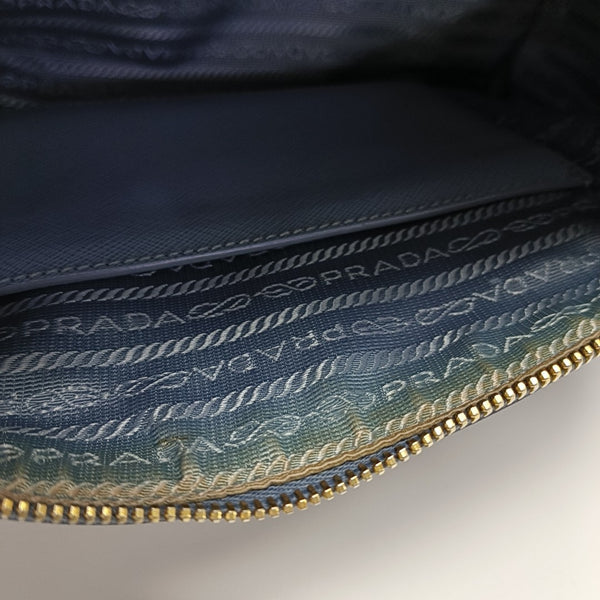 Saffiano Calfskin Shoulder Bag Blue