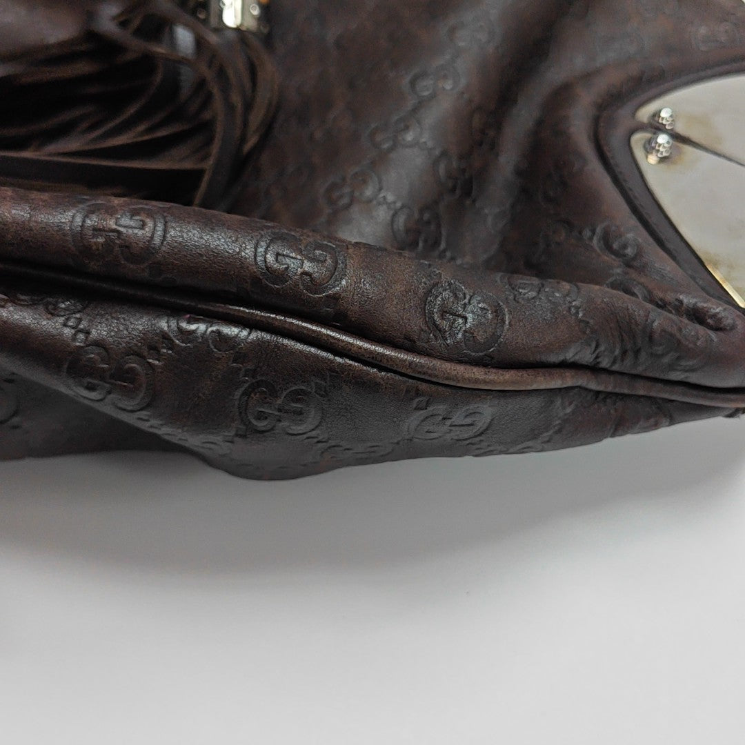 Monogram Calfskin Top Handle Bag Brown
