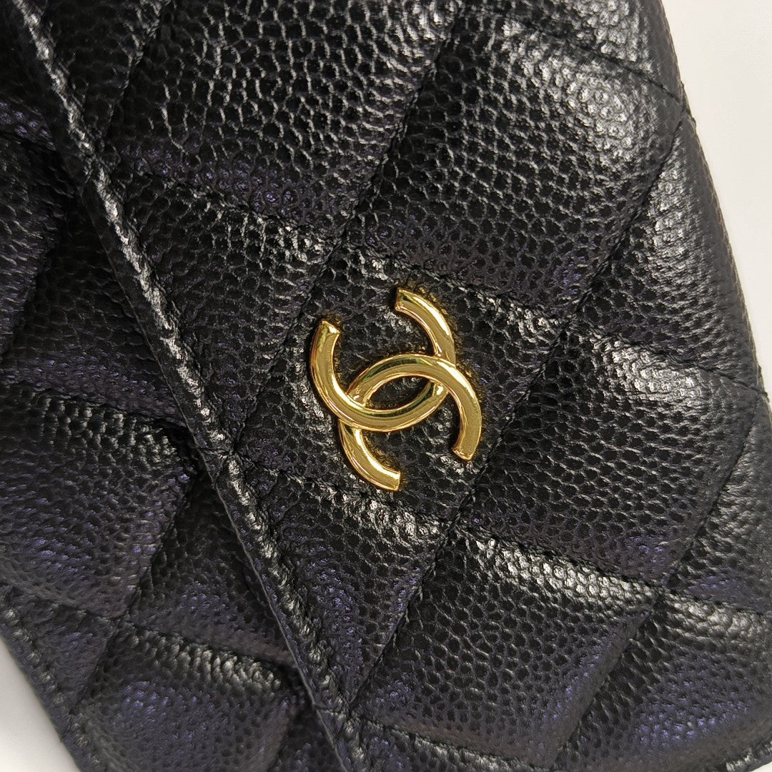 WOC Quilted Grained Calfskin Black
